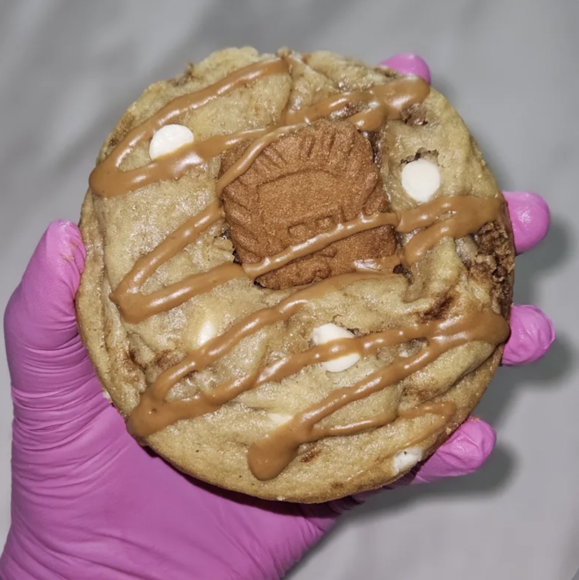 Cookie butter cookie with white chocolate chips